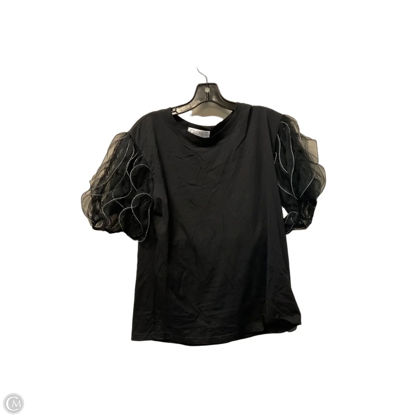Top Short Sleeve By Clothes Mentor In Black, Size: M