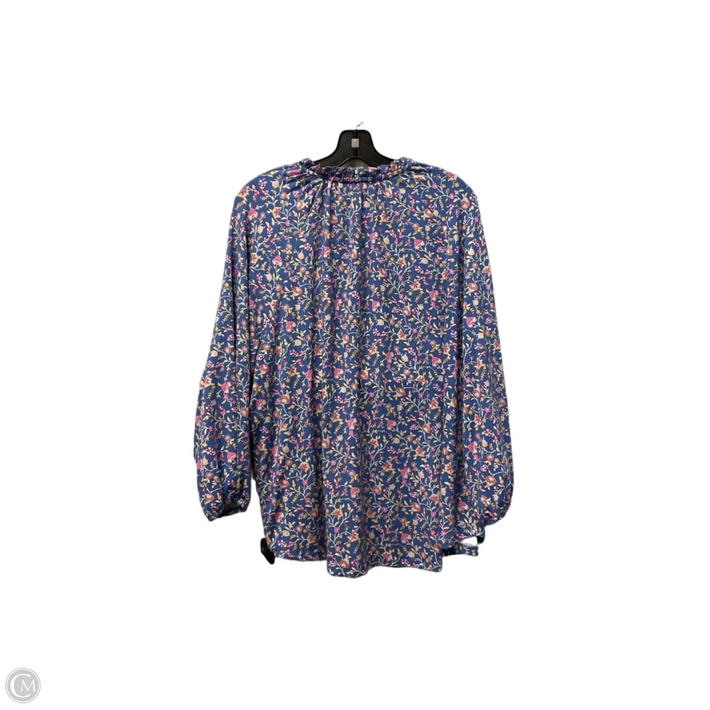 Top Long Sleeve By Wonderly In Blue, Size: 2x