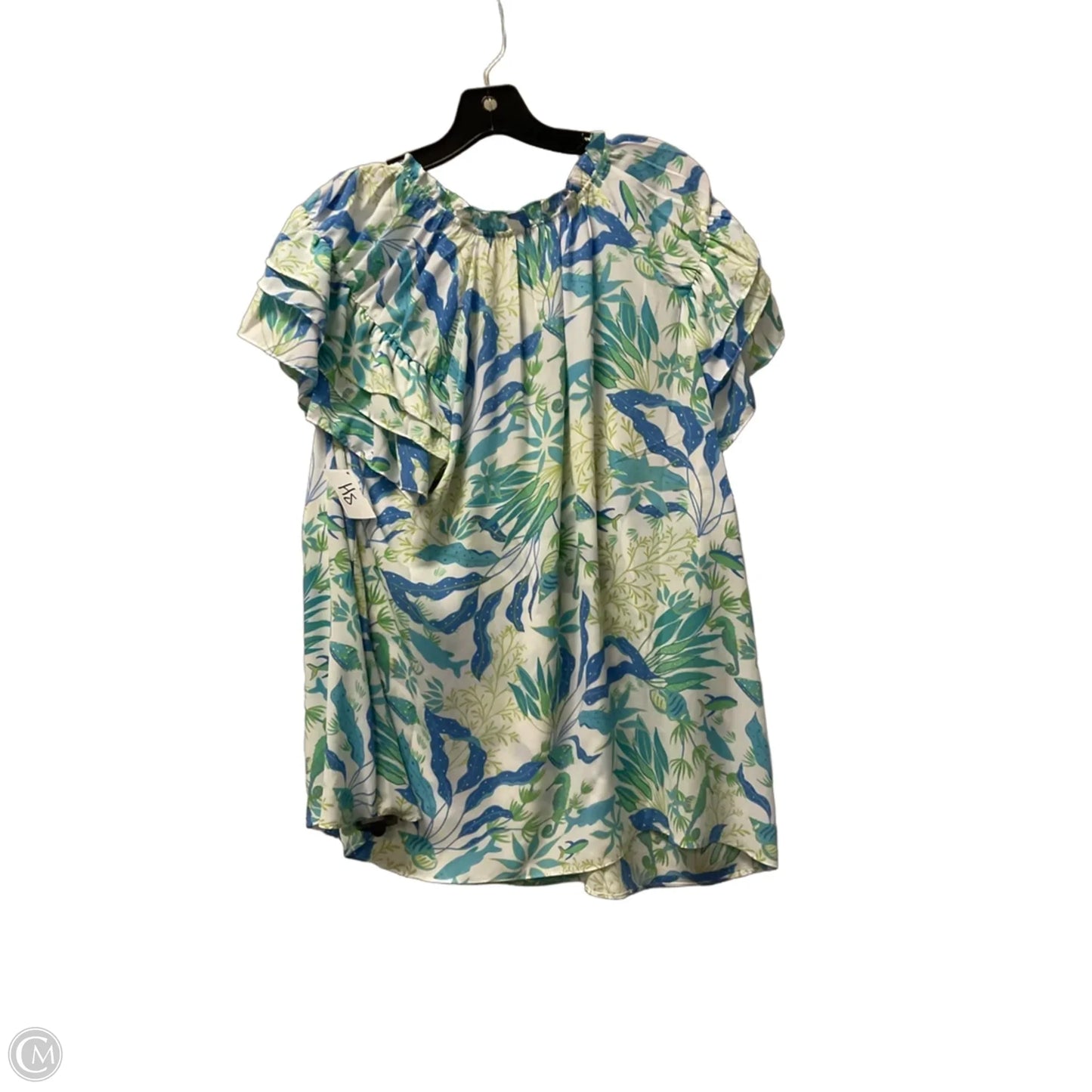 Top Short Sleeve By Rose And Olive In Blue, Size: 1x