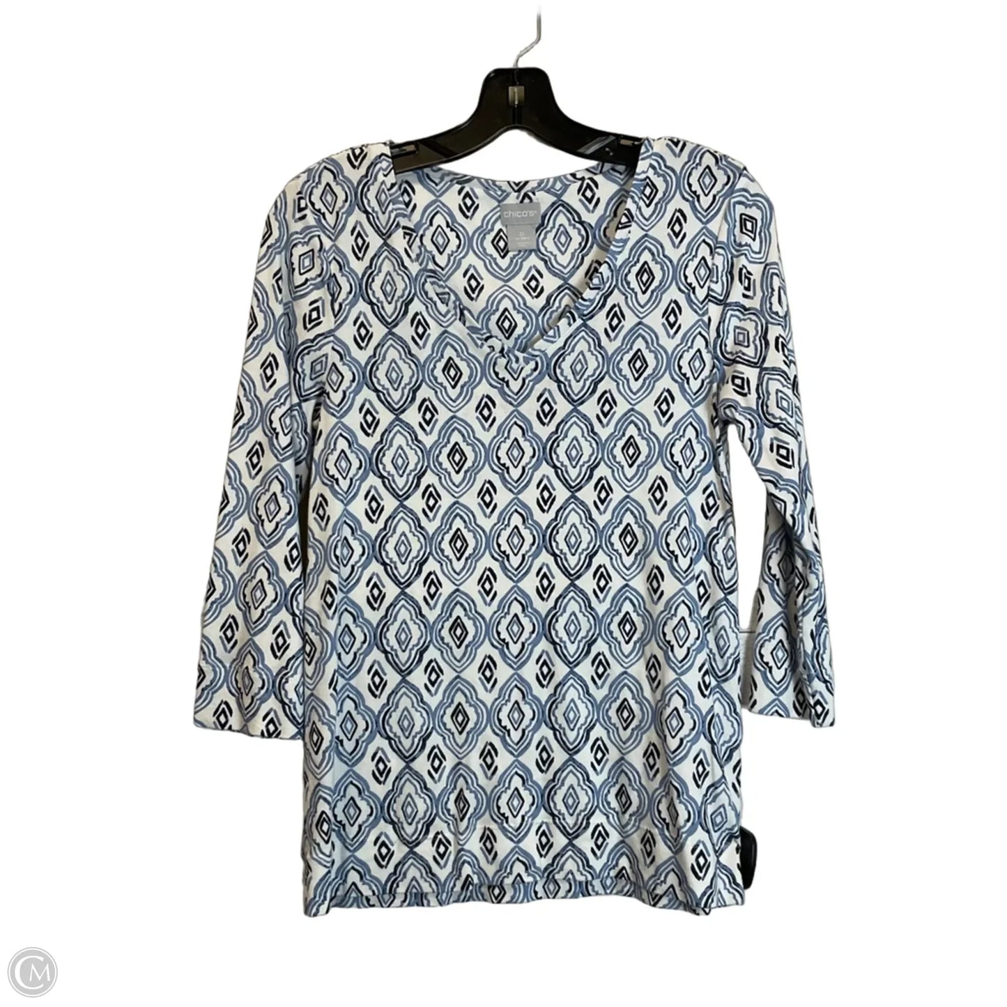 Top Long Sleeve By Chicos In Blue, Size: S