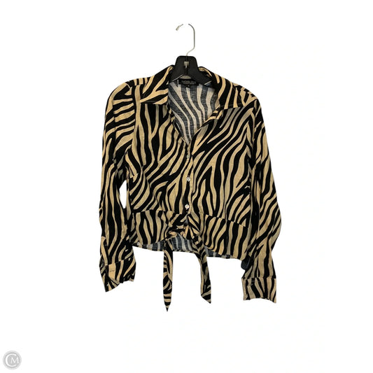 Top Long Sleeve By Rachel Zoe In Black & Tan, Size: S