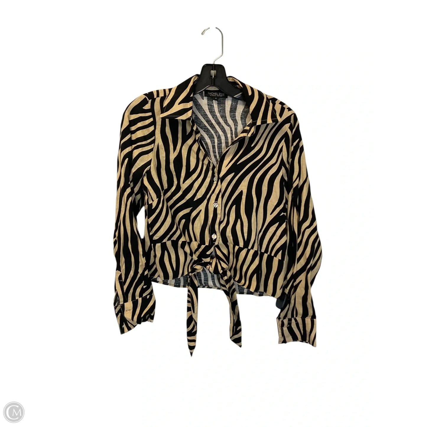 Top Long Sleeve By Rachel Zoe In Black & Tan, Size: S