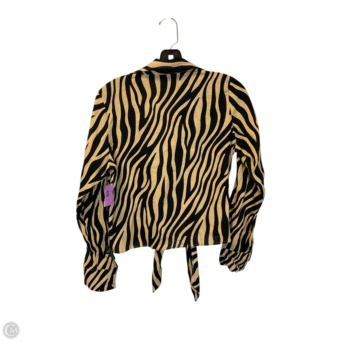 Top Long Sleeve By Rachel Zoe In Black & Tan, Size: S
