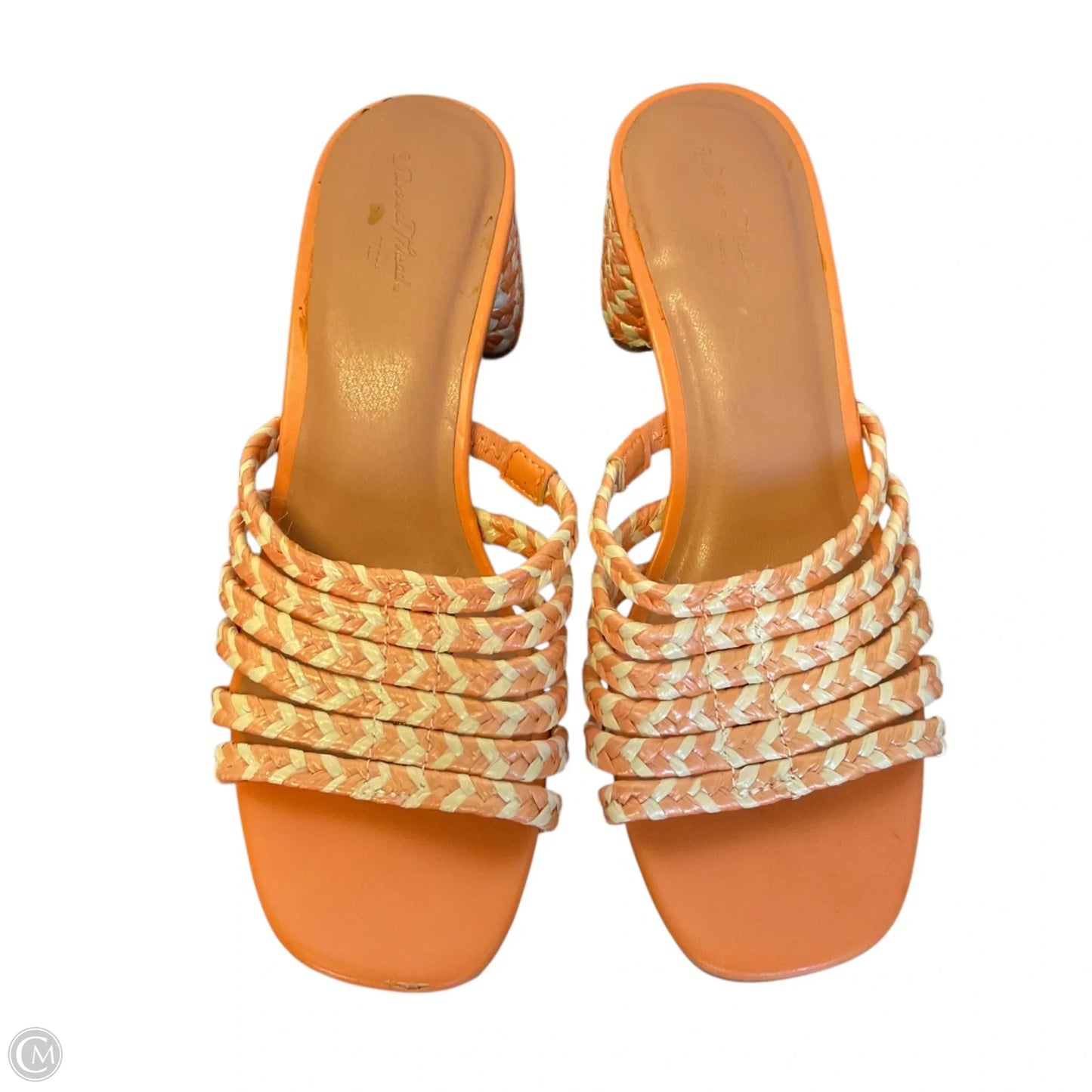 Sandals Heels Block By Universal Thread In Orange, Size: 6.5