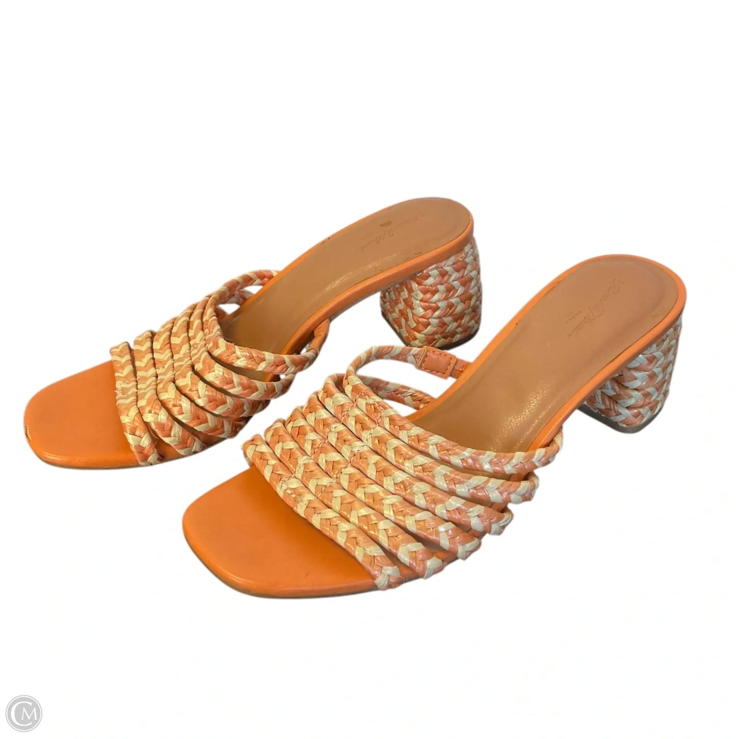 Sandals Heels Block By Universal Thread In Orange, Size: 6.5