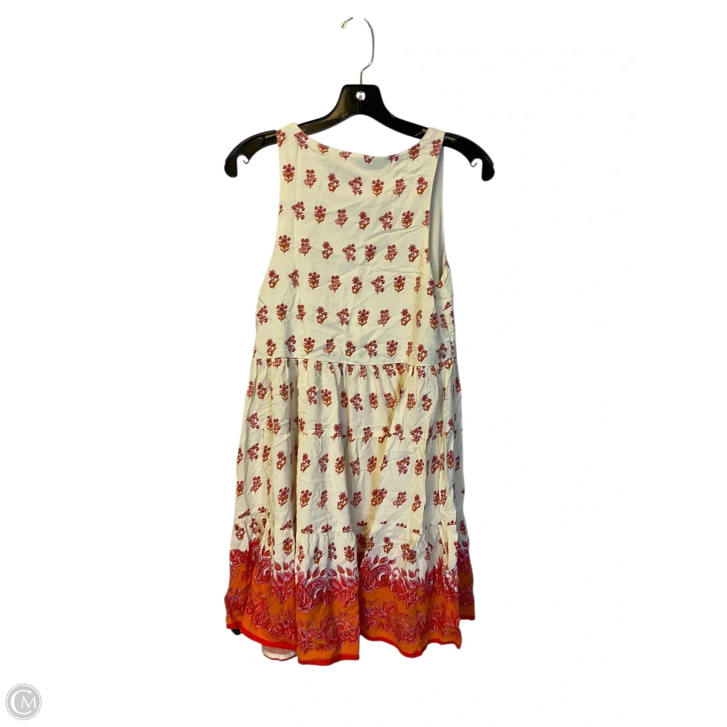 Dress Casual Short By Clothes Mentor In Cream & Orange, Size: M