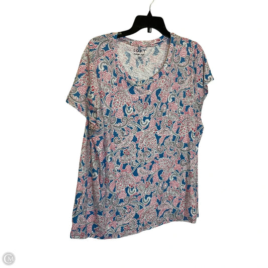 Top Short Sleeve By Loft In Blue, Size: 2x