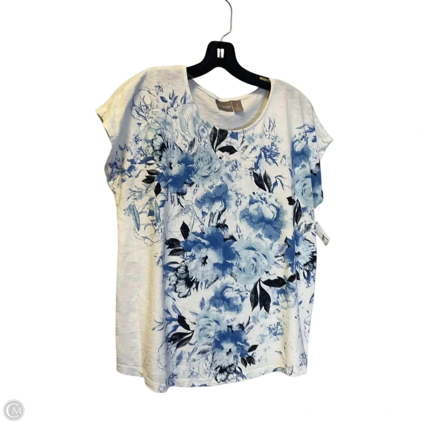 Top Short Sleeve By Chicos In White, Size: S
