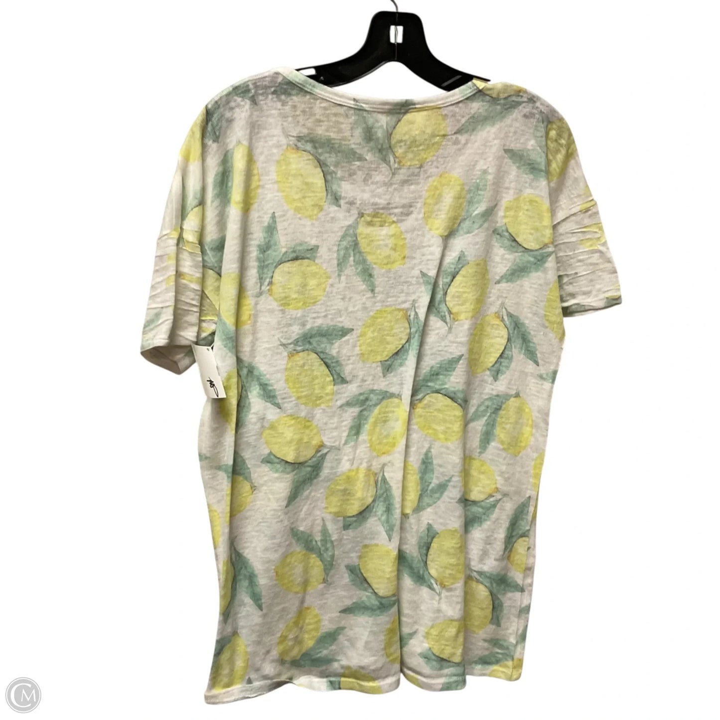 Top Short Sleeve Basic By Promesa In White & Yellow