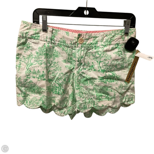 Shorts Designer By Lilly Pulitzer In Green & White, Size: 2