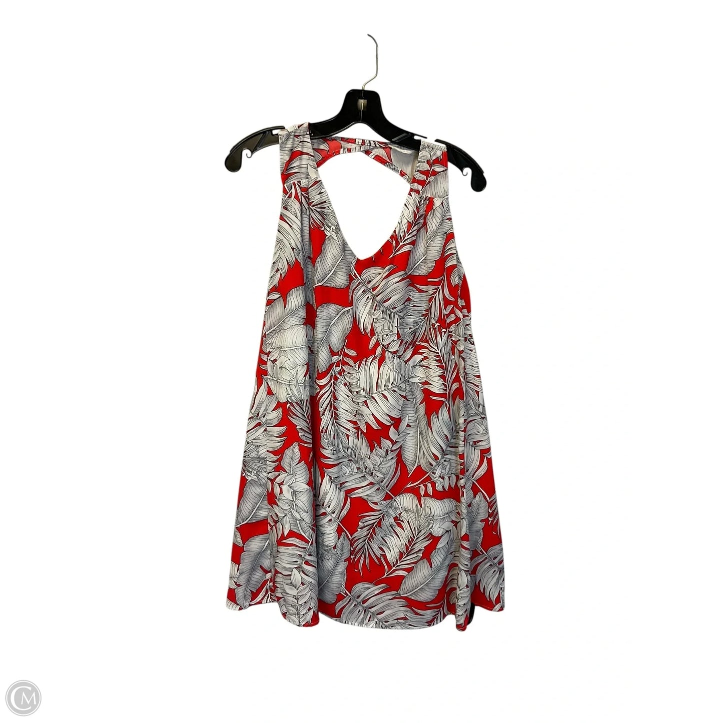 Dress Casual Short By Peach Love Cream California In Red & White, Size: M