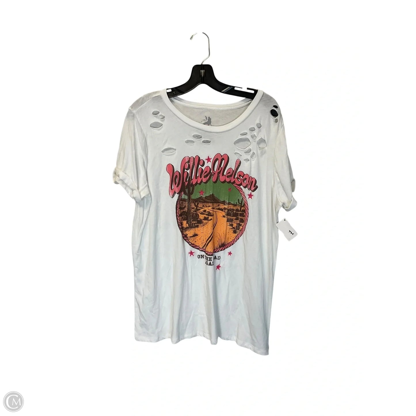 Top Short Sleeve Basic By Clothes Mentor In White