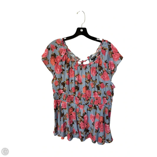 Top Short Sleeve By Torrid In Blue & Pink, Size: M