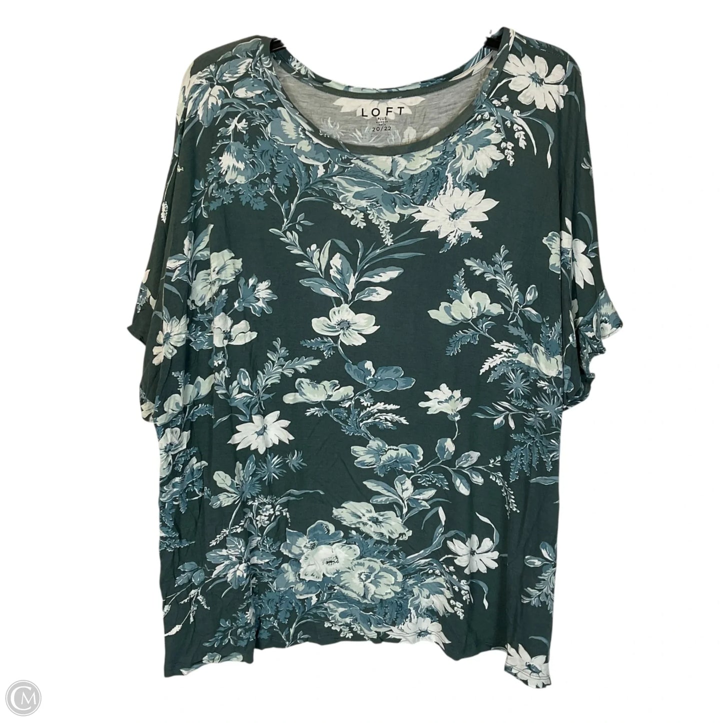 Top Short Sleeve By Loft In Floral Print, Size: 2x