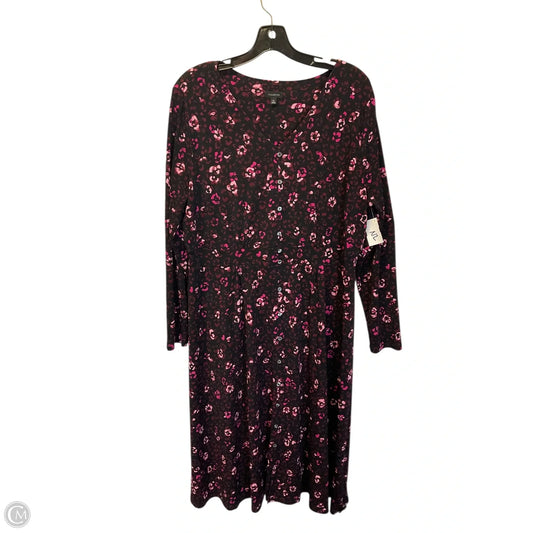 Dress Casual Midi By Talbots In Black & Pink, Size: Xl