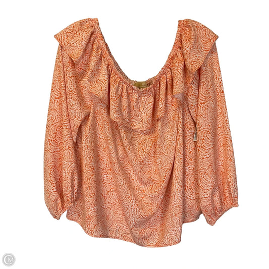 Top Long Sleeve By Michael By Michael Kors In Orange, Size: Xl