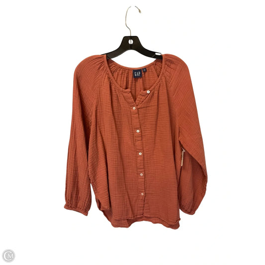 Top Long Sleeve By Gap In Orange, Size: L