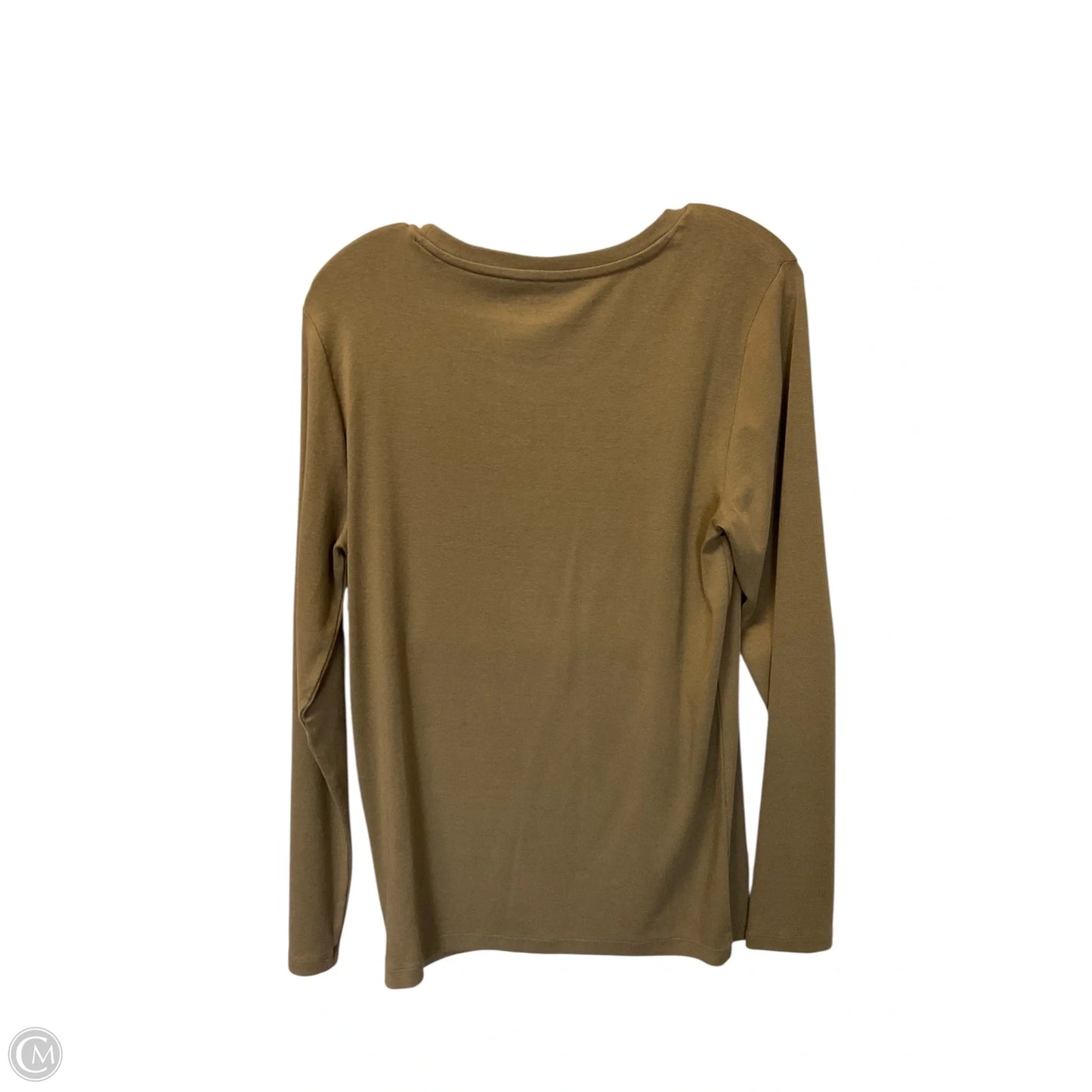 Top Long Sleeve Basic By Gap In Tan, Size: L
