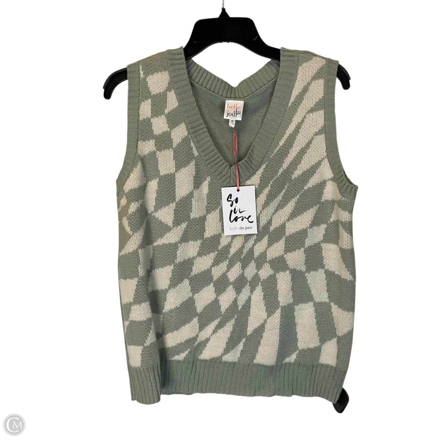 Vest Sweater By Belle Du Jour In Green, Size: 1x