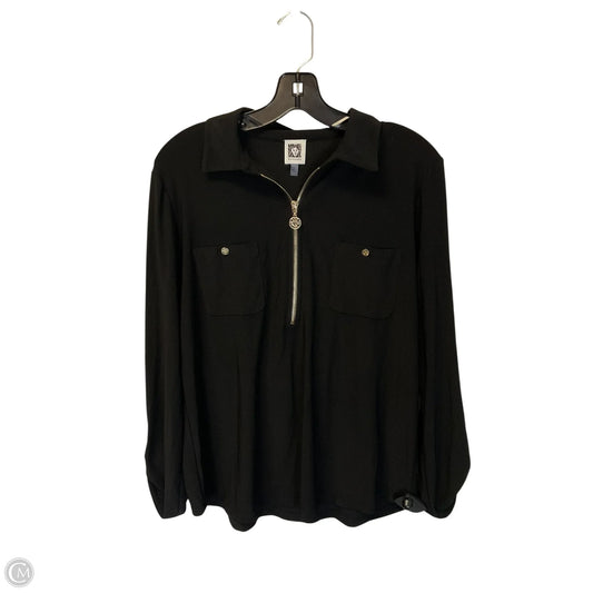 Top Long Sleeve By Anne Klein In Black, Size: L