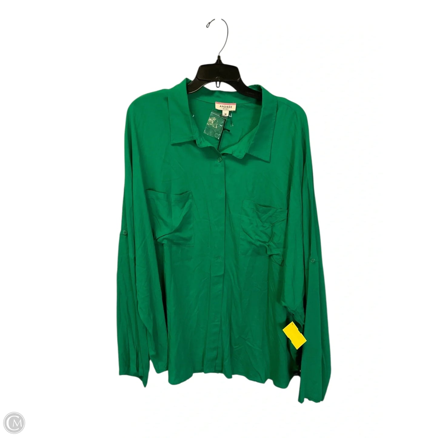 Top Long Sleeve By Andree By Unit In Green, Size: 3x