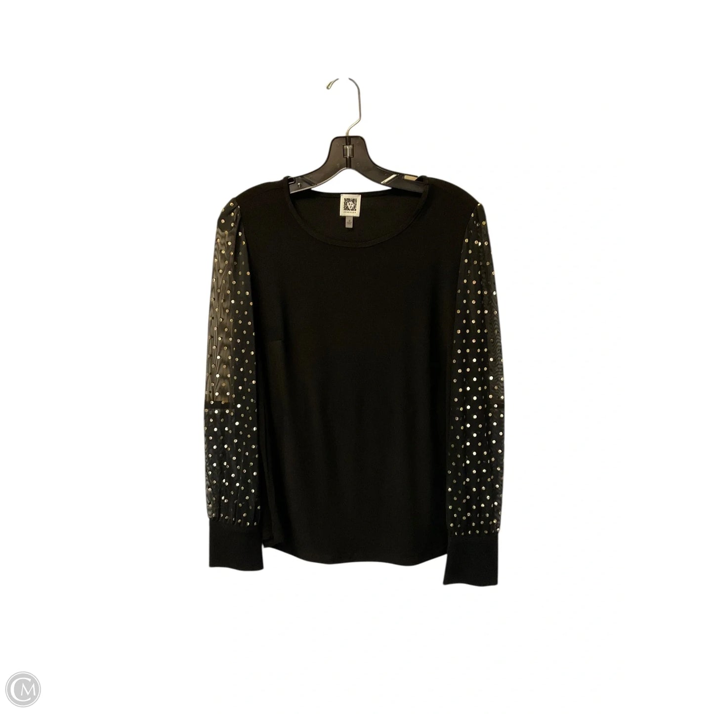 Top Long Sleeve By Anne Klein In Black, Size: M