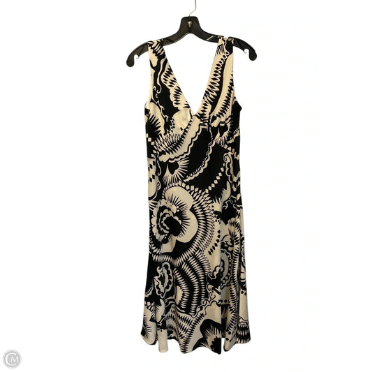 Dress Casual Midi By Calvin Klein In Black & Cream, Size: 4