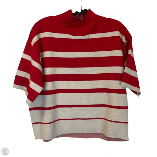 Top Short Sleeve By Maeve In Red & Silver, Size: Xs