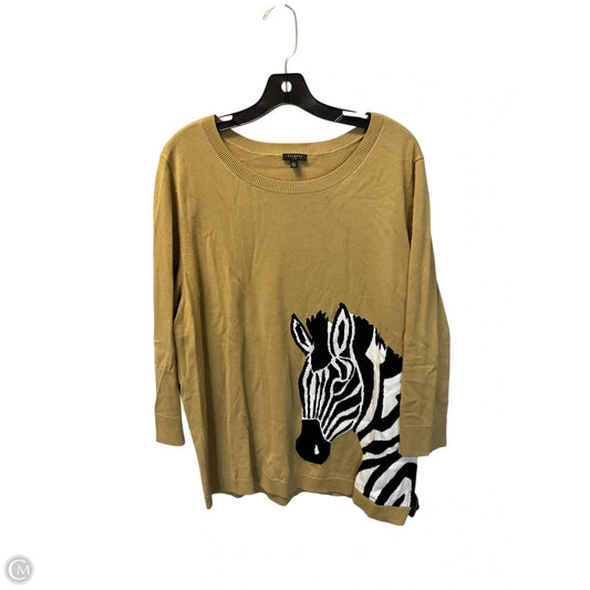 Top 3/4 Sleeve By Talbots In Tan, Size: 2x