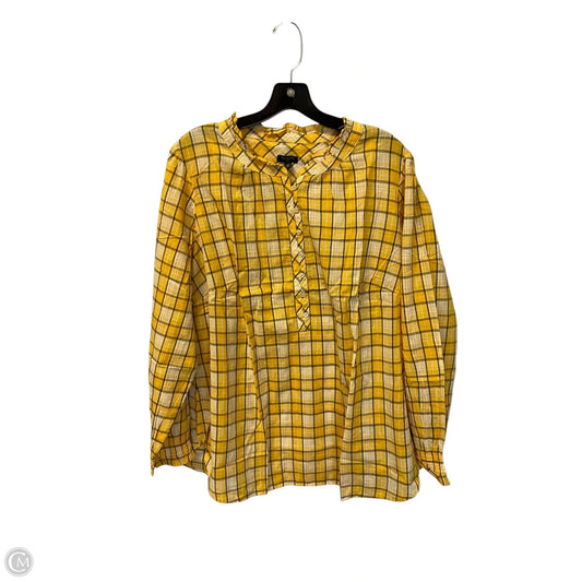 Top Long Sleeve By Talbots In Yellow, Size: 2x