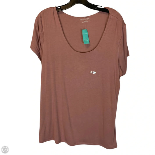 Top Short Sleeve Basic By Maurices In Tan, Size: Xxl