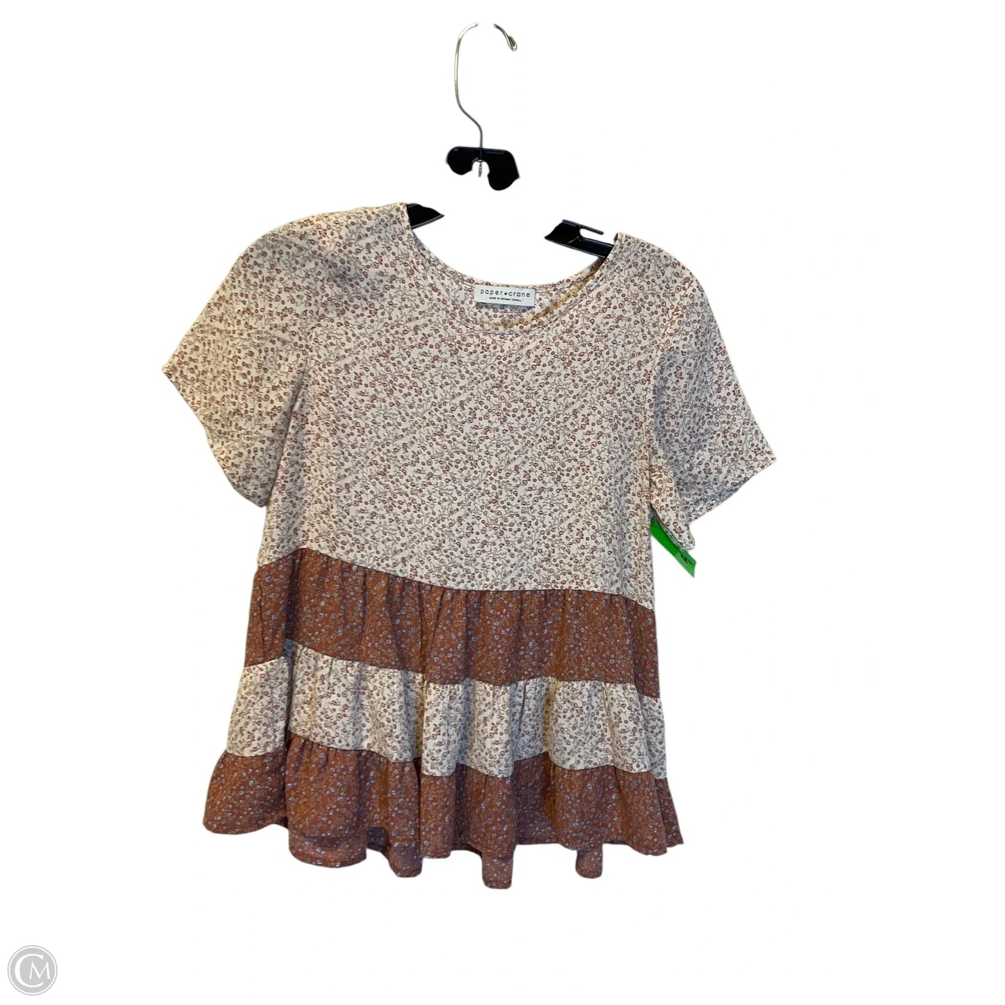 Top Short Sleeve By Paper Crane In Tan, Size: Xs