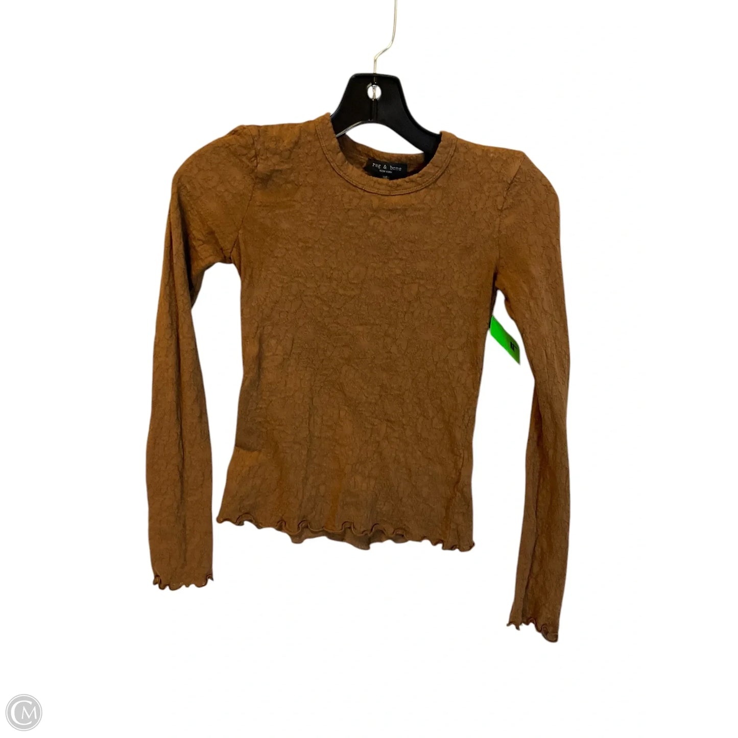 Top Long Sleeve By Rag And Bone In Brown, Size: Xs