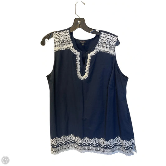 Top Sleeveless By Talbots In Navy, Size: 2x