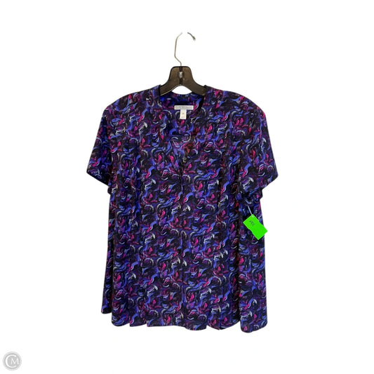 Top Short Sleeve By Dana Buchman In Purple, Size: Xl