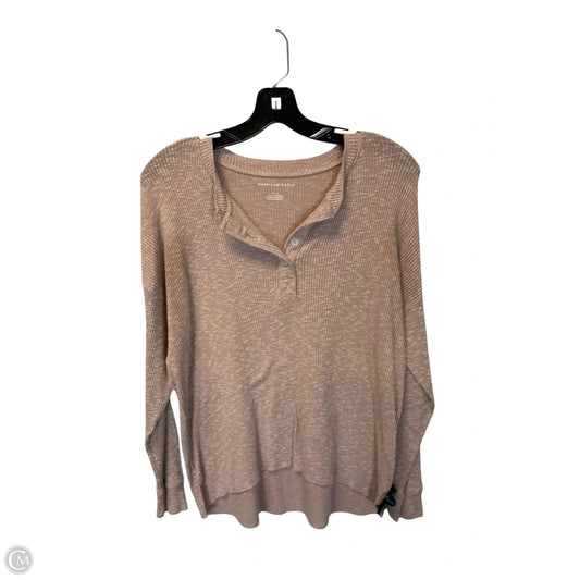 Top Long Sleeve By American Eagle In Pink, Size: S