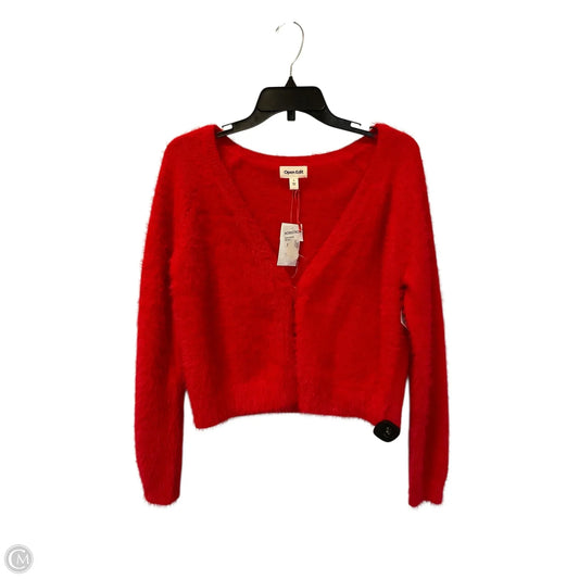 Cardigan By Open Edit In Red, Size: L