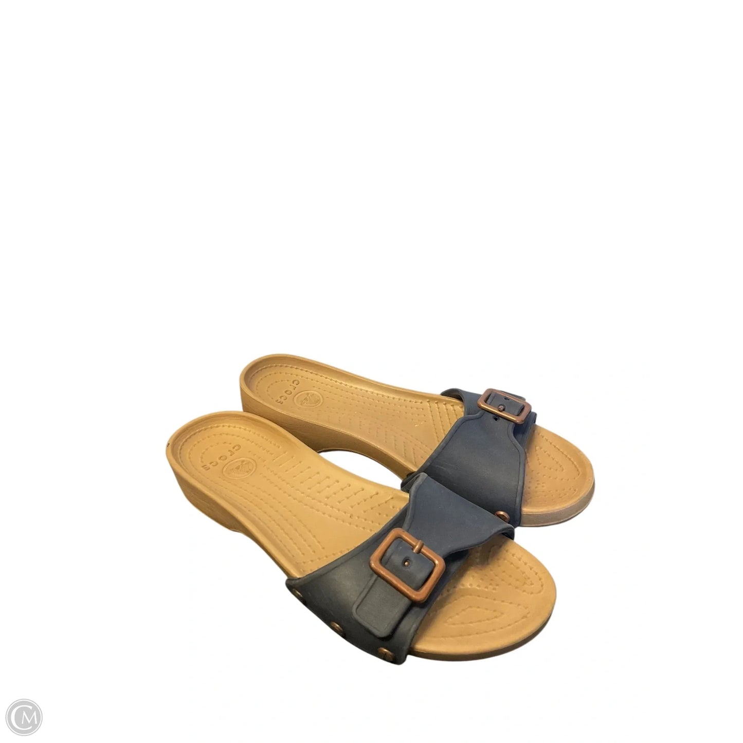 Shoes Flats By Crocs In Blue, Size: 7