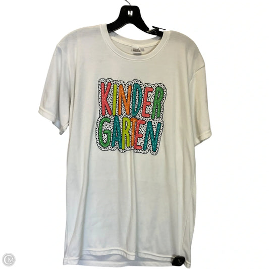 Top Short Sleeve Basic By Clothes Mentor In White, Size: L