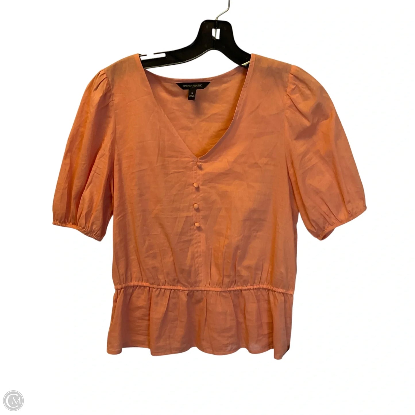 Top Short Sleeve By Banana Republic In Orange, Size: S