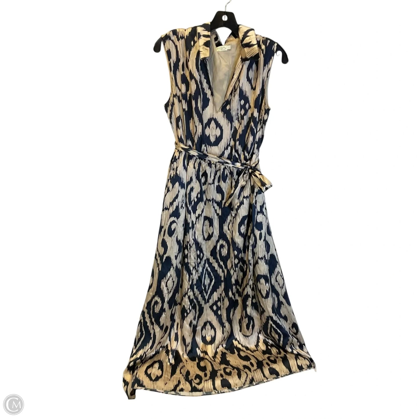 Dress Casual Maxi By Spartina In Blue & Gold, Size: L