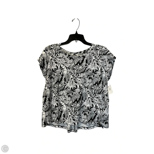 Top Short Sleeve By Talbots In Black & White, Size: M