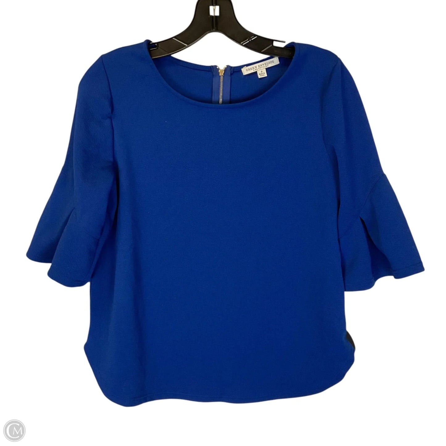 Top Short Sleeve By Green Envelope In Blue, Size: S