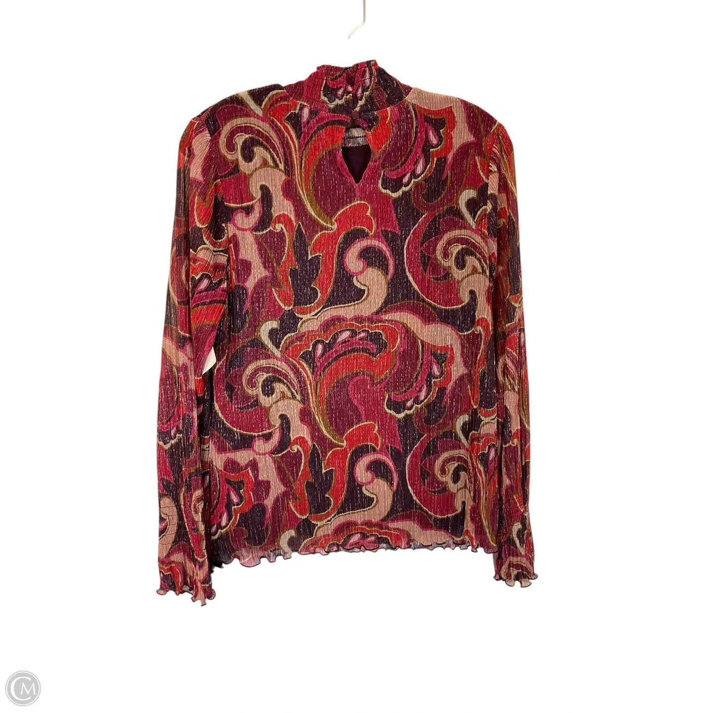 Top Long Sleeve By Chicos In Multi-colored, Size: M