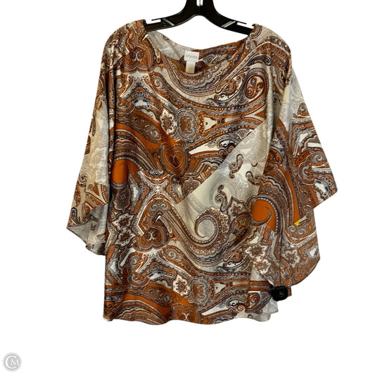 Top Sleeveless By Chicos In Orange, Size: L