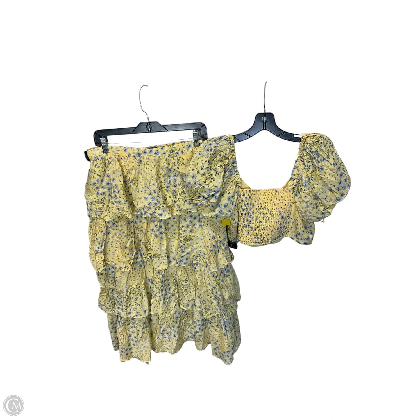 Skirt Set 2pc By Abercrombie And Fitch In Blue & Yellow, Size: L