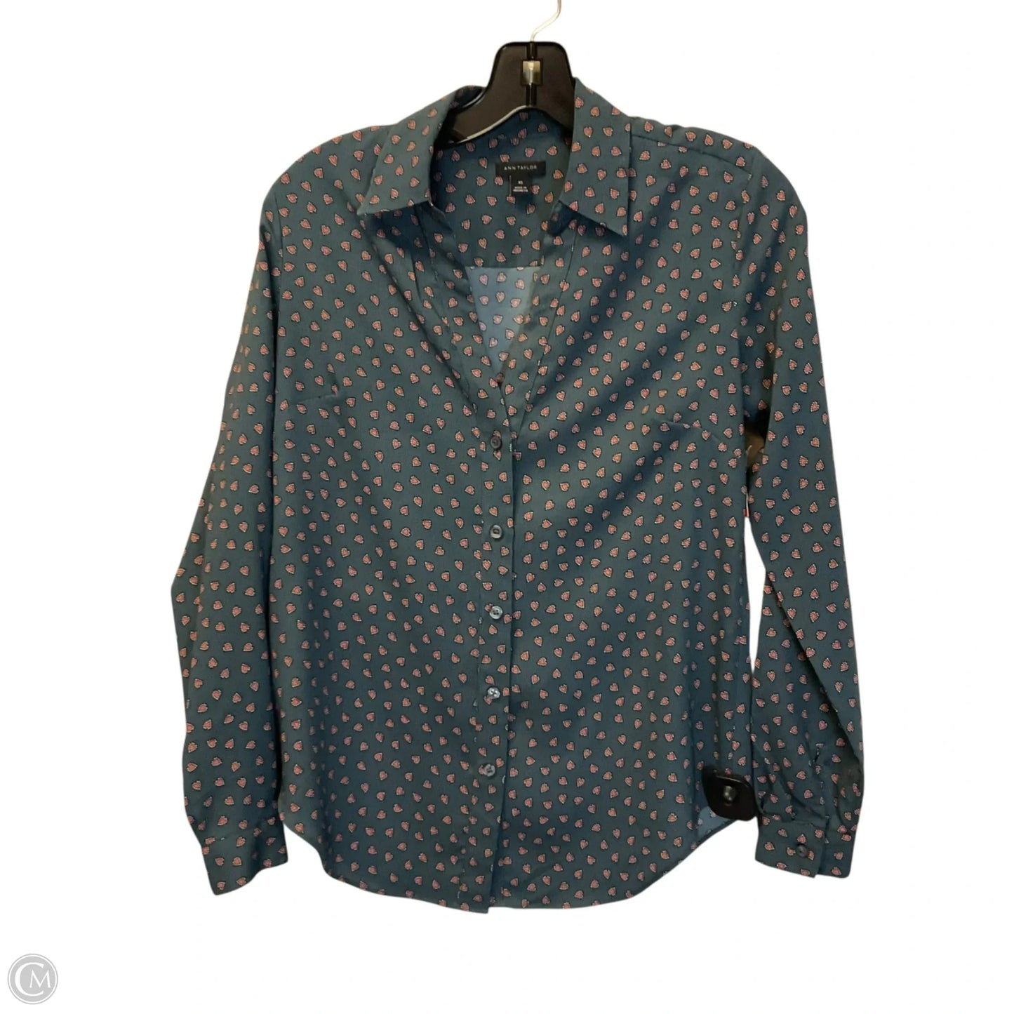 Top Long Sleeve By Ann Taylor In Blue, Size: Xs