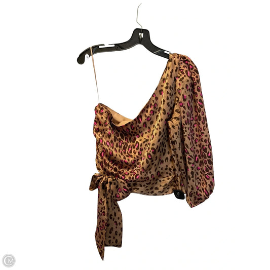 Top Long Sleeve By Express In Animal Print, Size: L