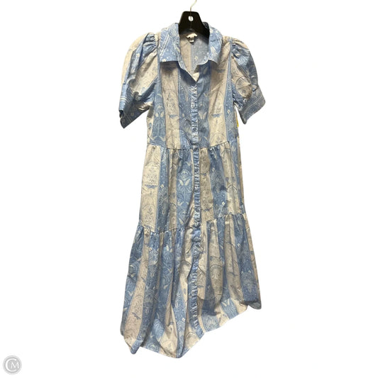 Dress Casual Midi By Crown And Ivy In Blue & White, Size: Xs