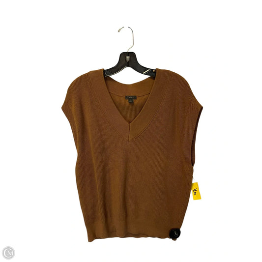 Vest Sweater By Ann Taylor In Brown, Size: M